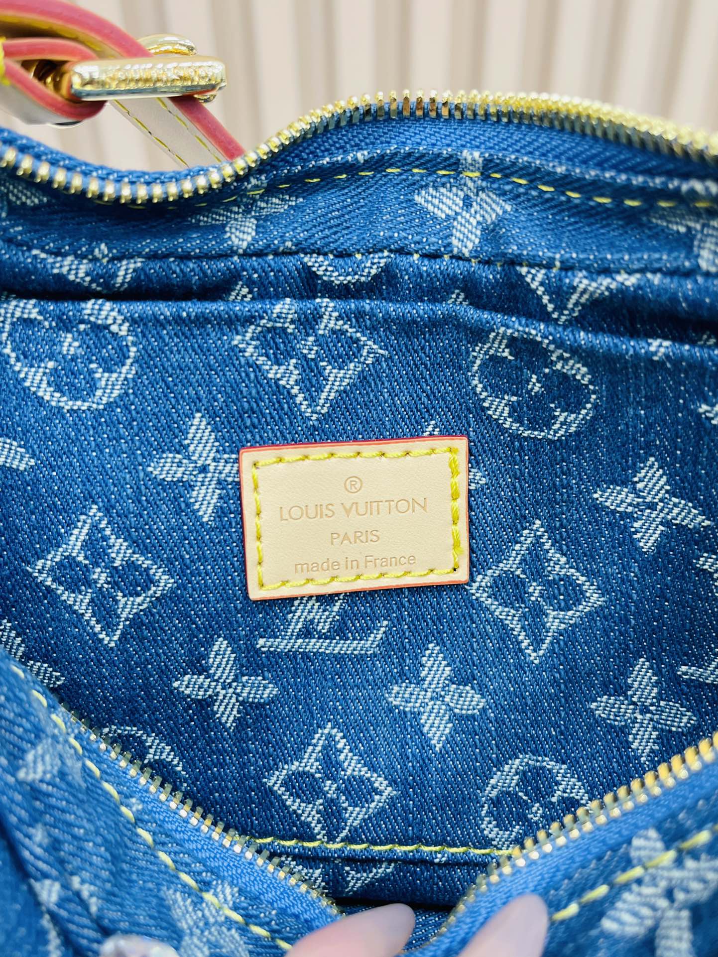 Designer Monogram New  Remix Croissant Denim MM Bag - Gorchic - $131.99