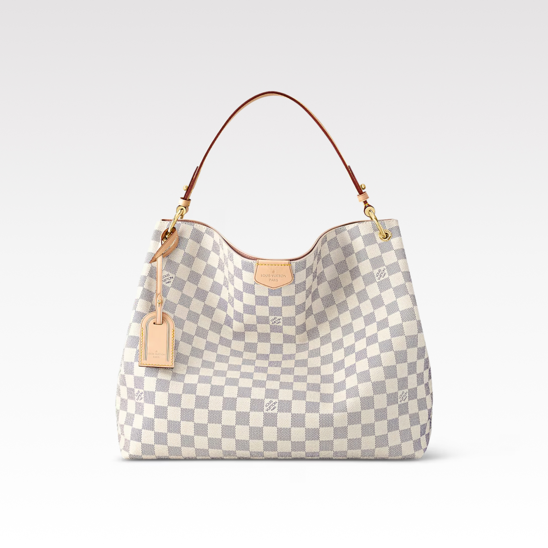 Designer Monogram Graceful MM Damier Azur Canvas Shoulder Bag - Gorchic - $120.99