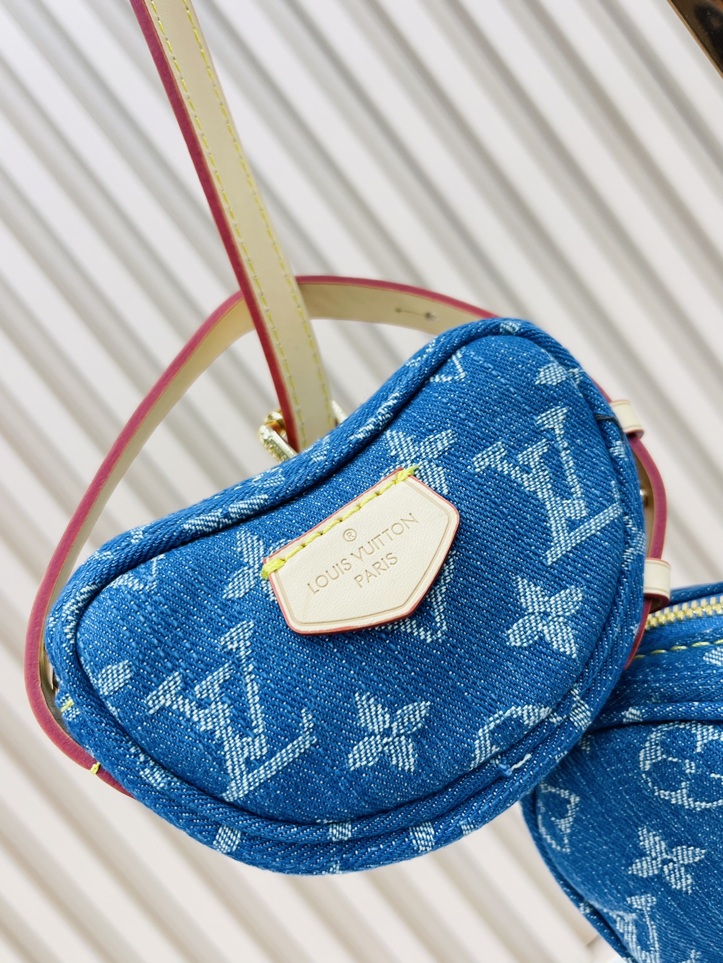 Designer Monogram New  Remix Croissant Denim MM Bag - Gorchic - $131.99