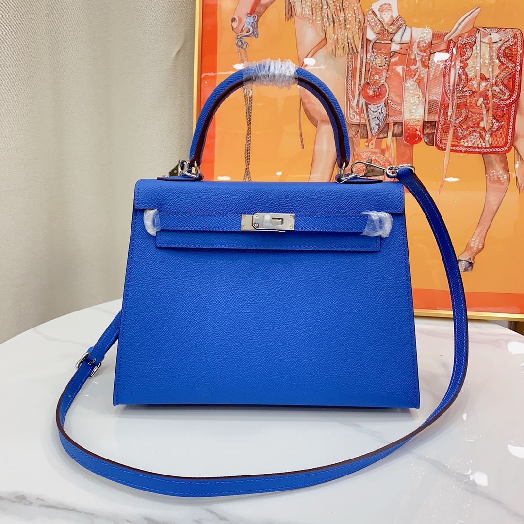 H-Inspired Kelly Haze Deep Blue Silver Hardware - Bag - Gorchic - $156.99