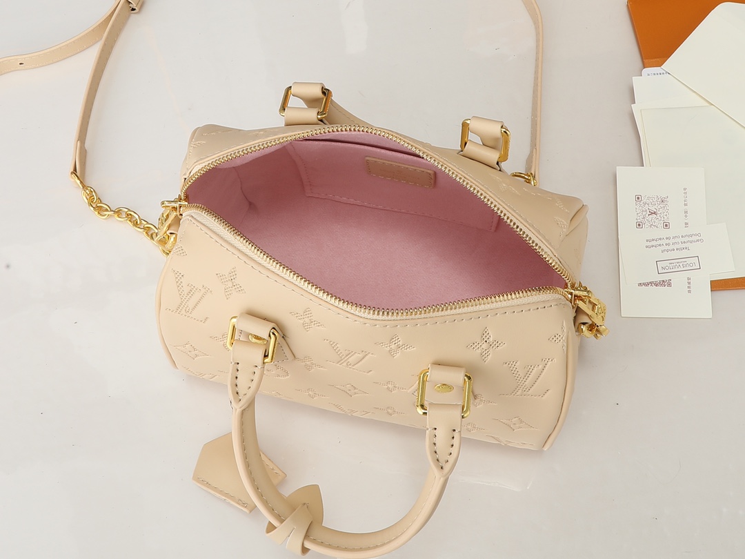 Nano Speedy Monogram Empreinte Leather-Beige - Bag - Gorchic - $123.99