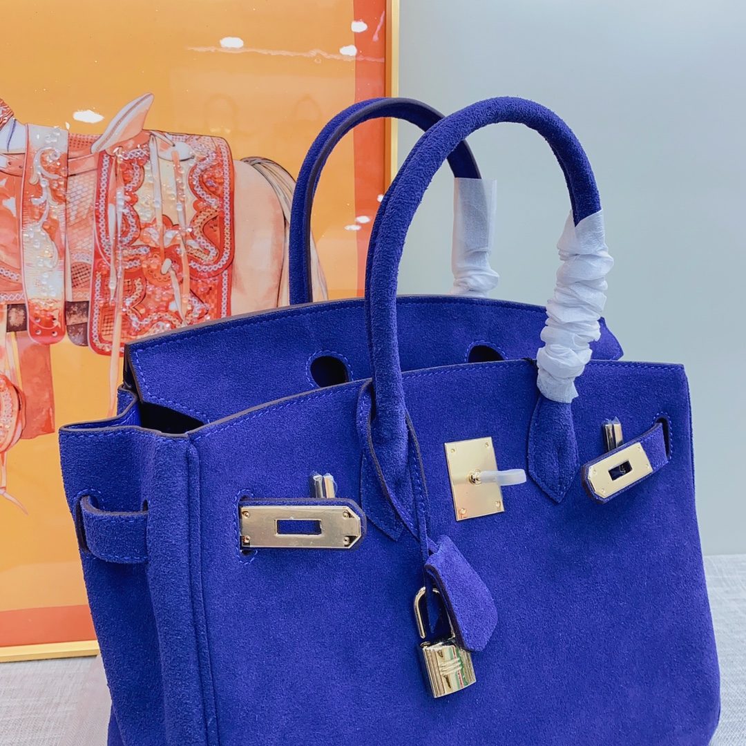H-Inspired Birkin Bag Doblis Bag Golden Hardware-Dark Blue Bag - Gorchic - $205.99