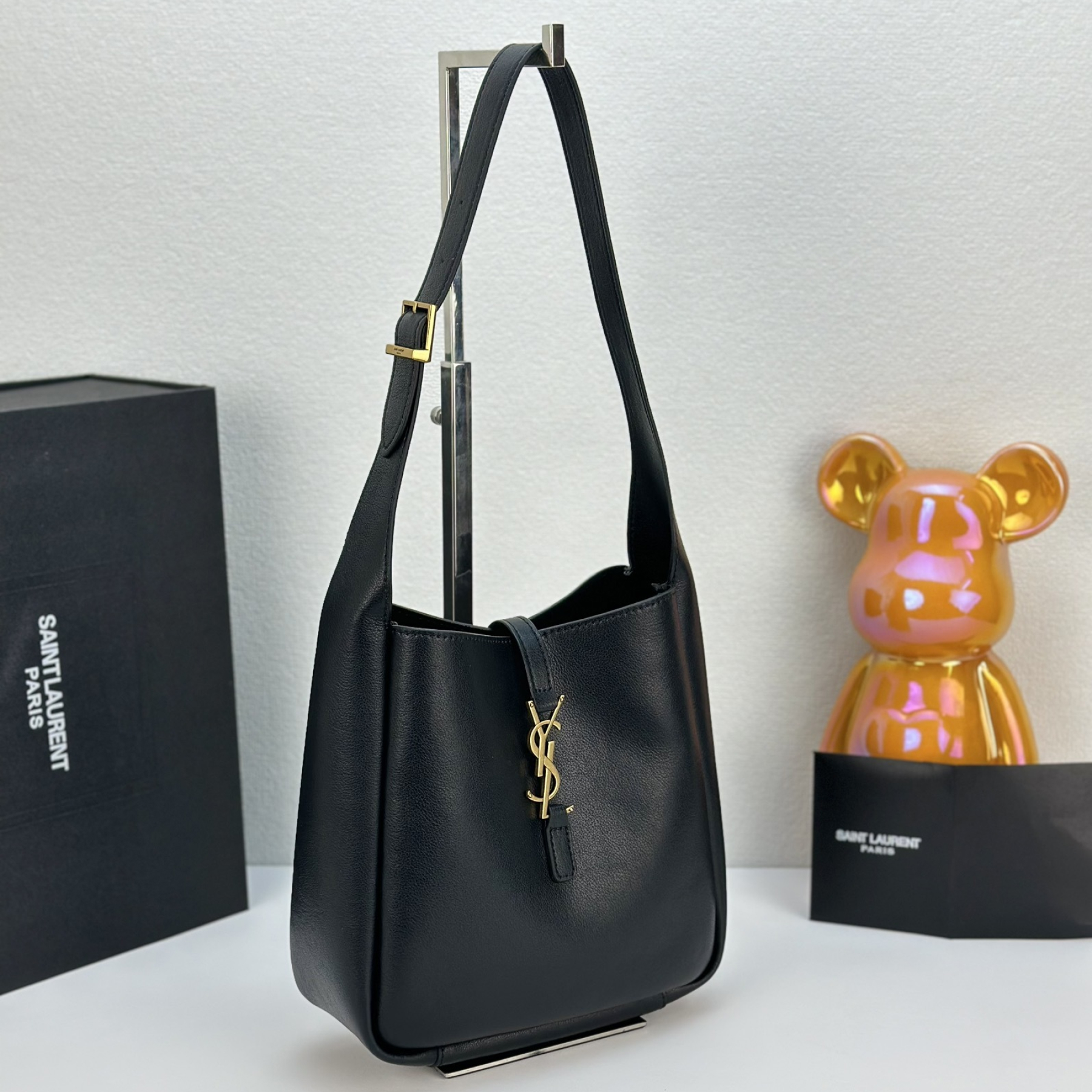 Lady Designer LE 5 À 7 small bag in soft python Black - Bag - Gorchic - $165.99