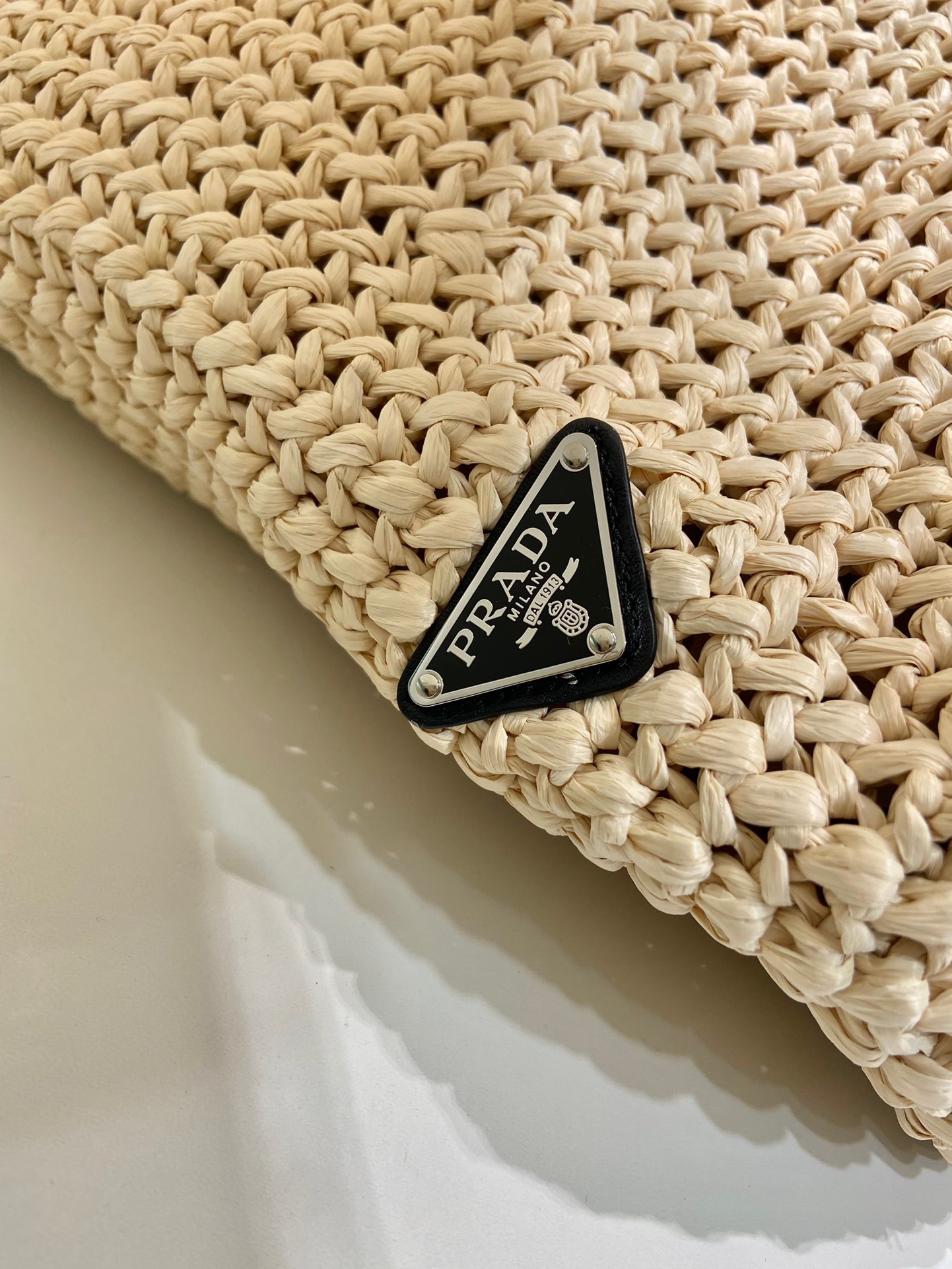 Saffiano texture Crochet tote bag Raffia bag - Gorchic - $136.99