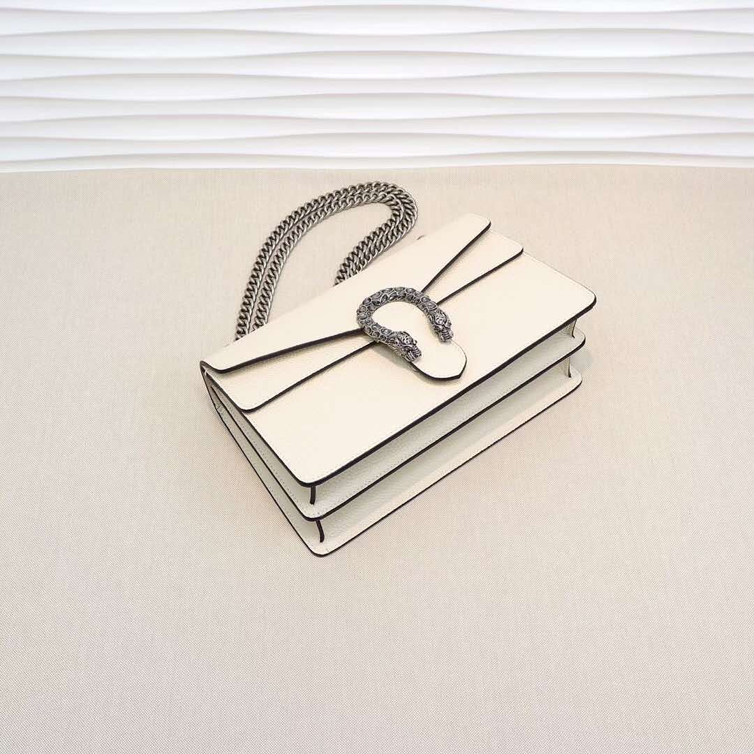 Double-G DIONYSUS White Leather Shoulder Bag - Gorchic - $106.99