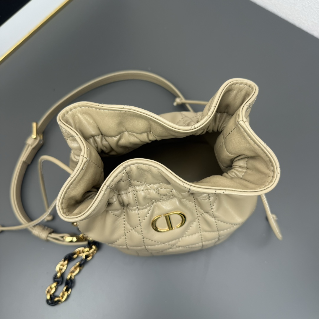 D Inspired 30 Montaigne Drawstring Mini Bucket Bag - Elephant Gray Bag - Gorchic - $173.99