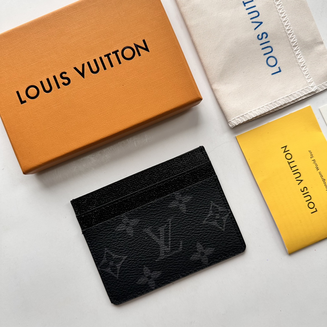 Designer Monogram Double Card Holder Black Monogram Wallet ﻿ - Gorchic - $35.99