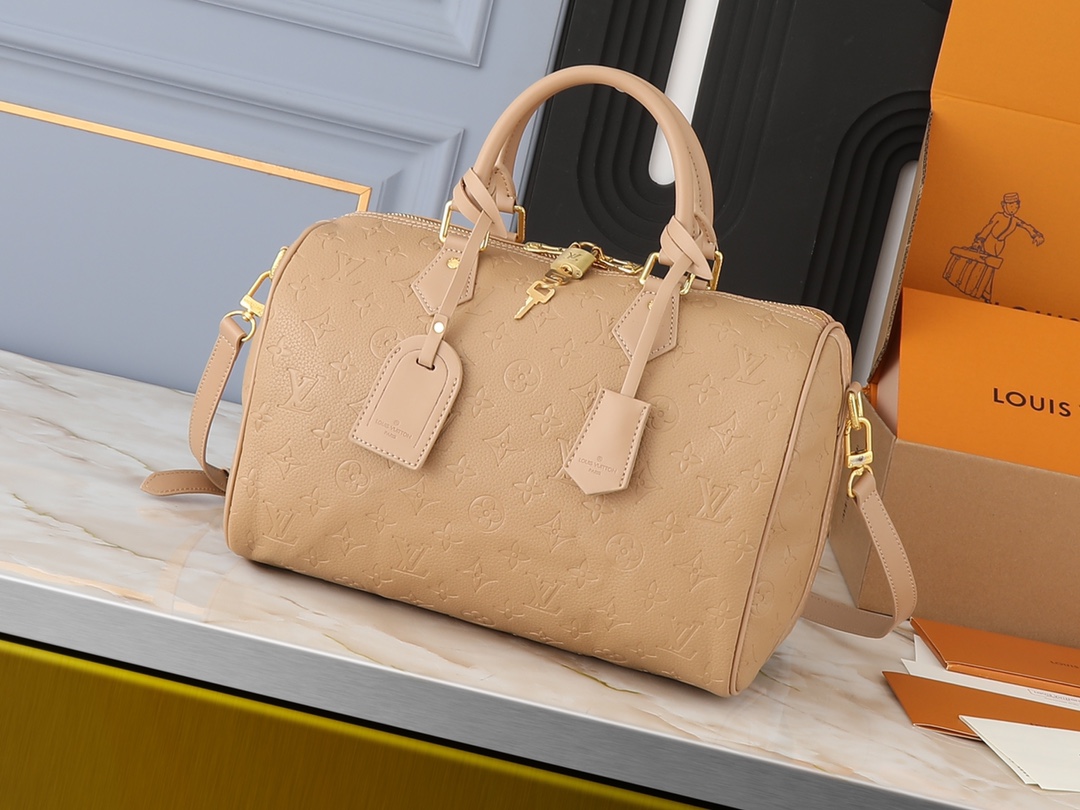 Designer Monogram Speedy Soft 30 Bag-Beige - Bag - Gorchic - $124.99