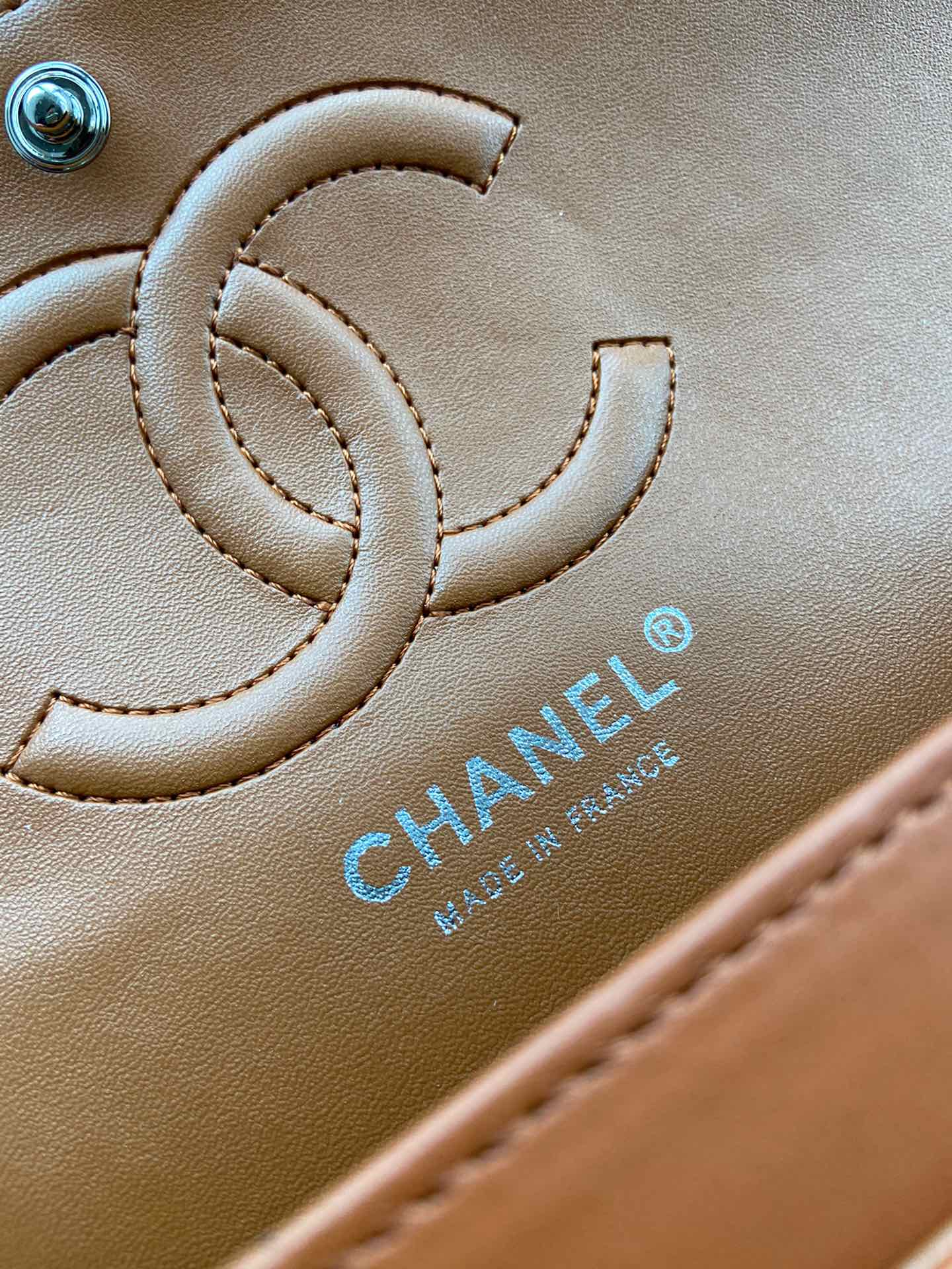 CC Inspired Classic Double Flap Bag Dark Caramel Sier Hardware - Bag - Gorchic - $122.99