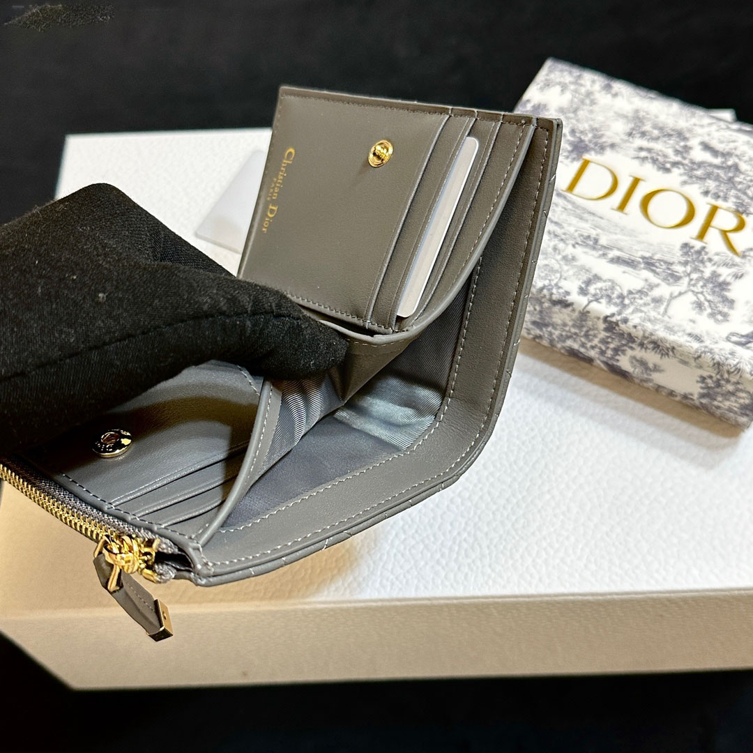 D Inspired Caro Dahlia Wallet-Gray Leather  Wallet - Gorchic - $55.99