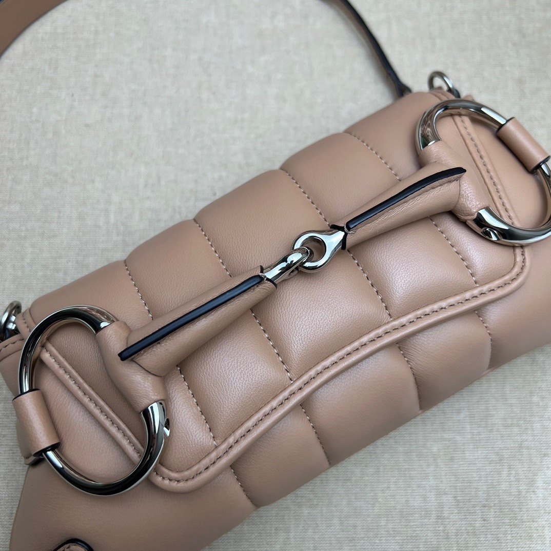 Double-G Horsebit Chain Small Shoulder Bag Rose Beige - Bag - Gorchic - $110.99