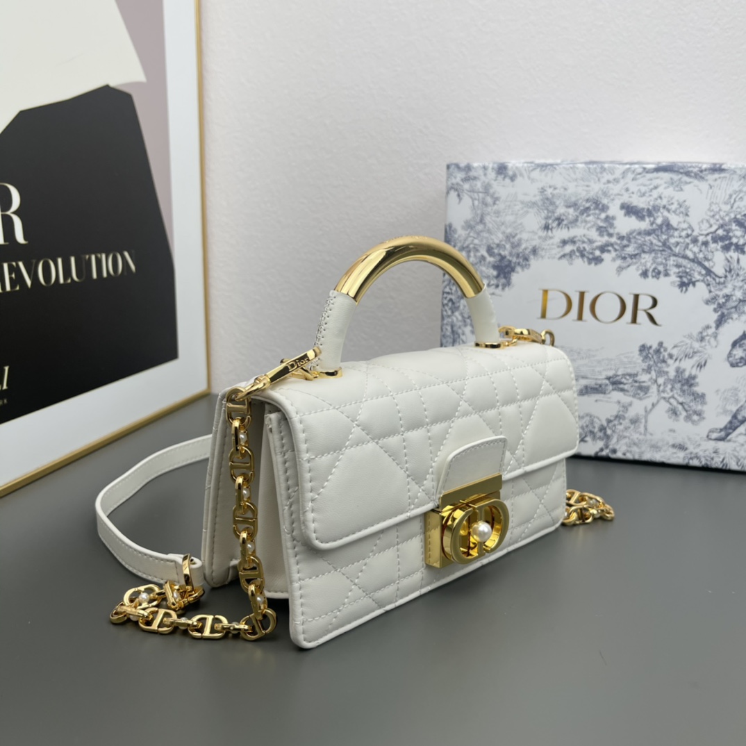 D Inspired ange mini black leather White bag - Bag - Gorchic - $146.99