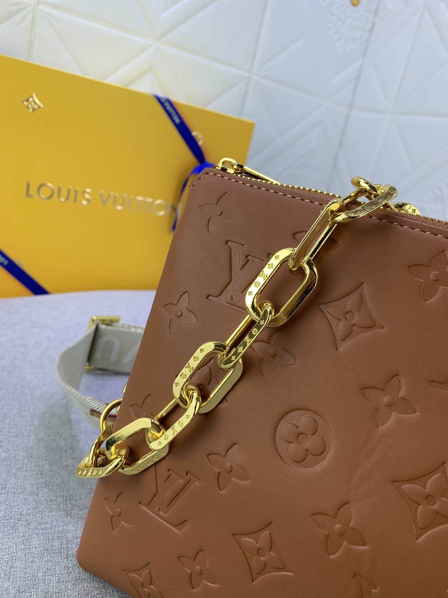 Designer Monogram Coussin PM Dark Brown Small Handbag - Gorchic - $128.99