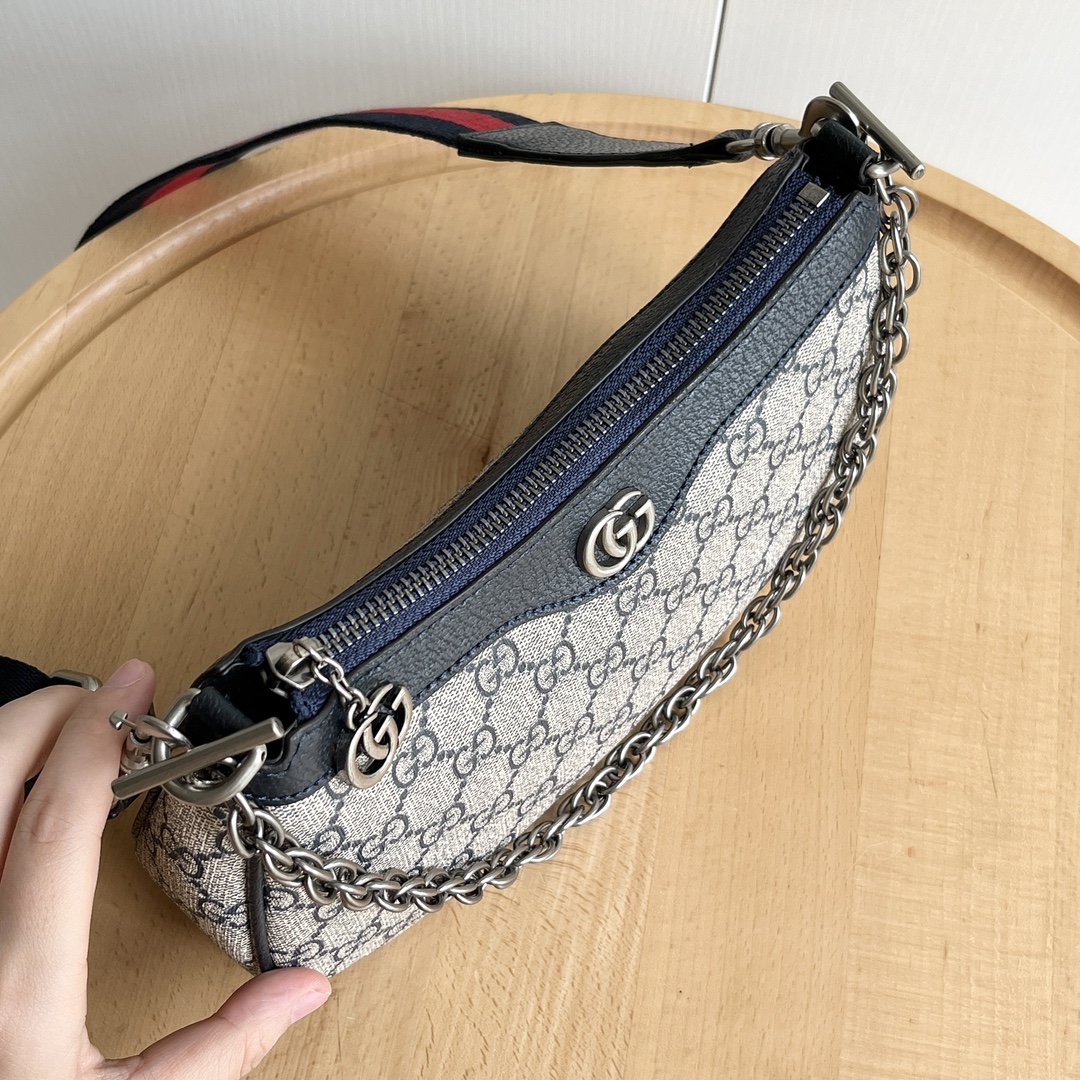 Double-G Ophidia Collection Small Handbag With Extra Strap- Beige And Black Bag - Gorchic - $124.99
