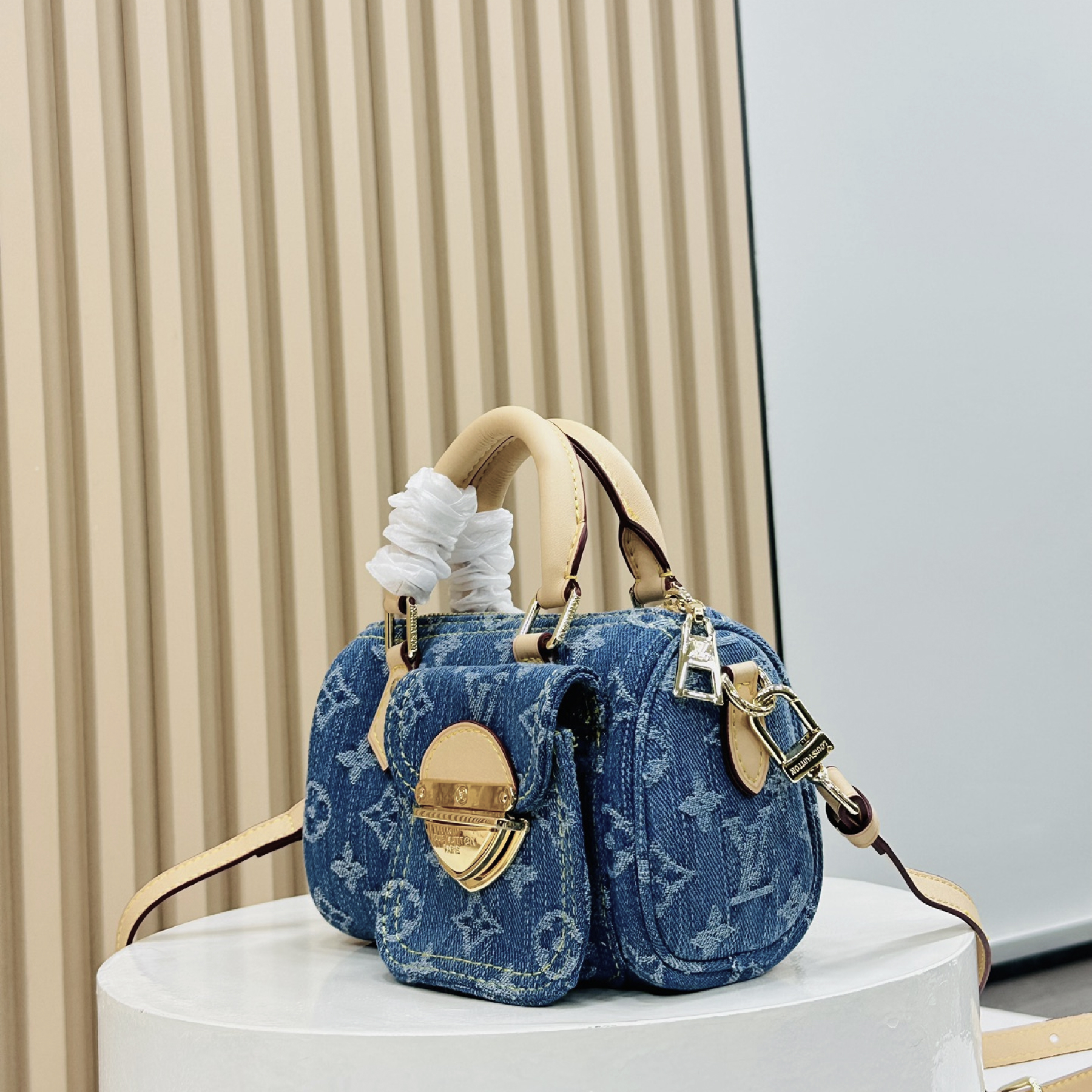 Designer Monogram Denim Nano Speedy Bag - Gorchic - $131.99