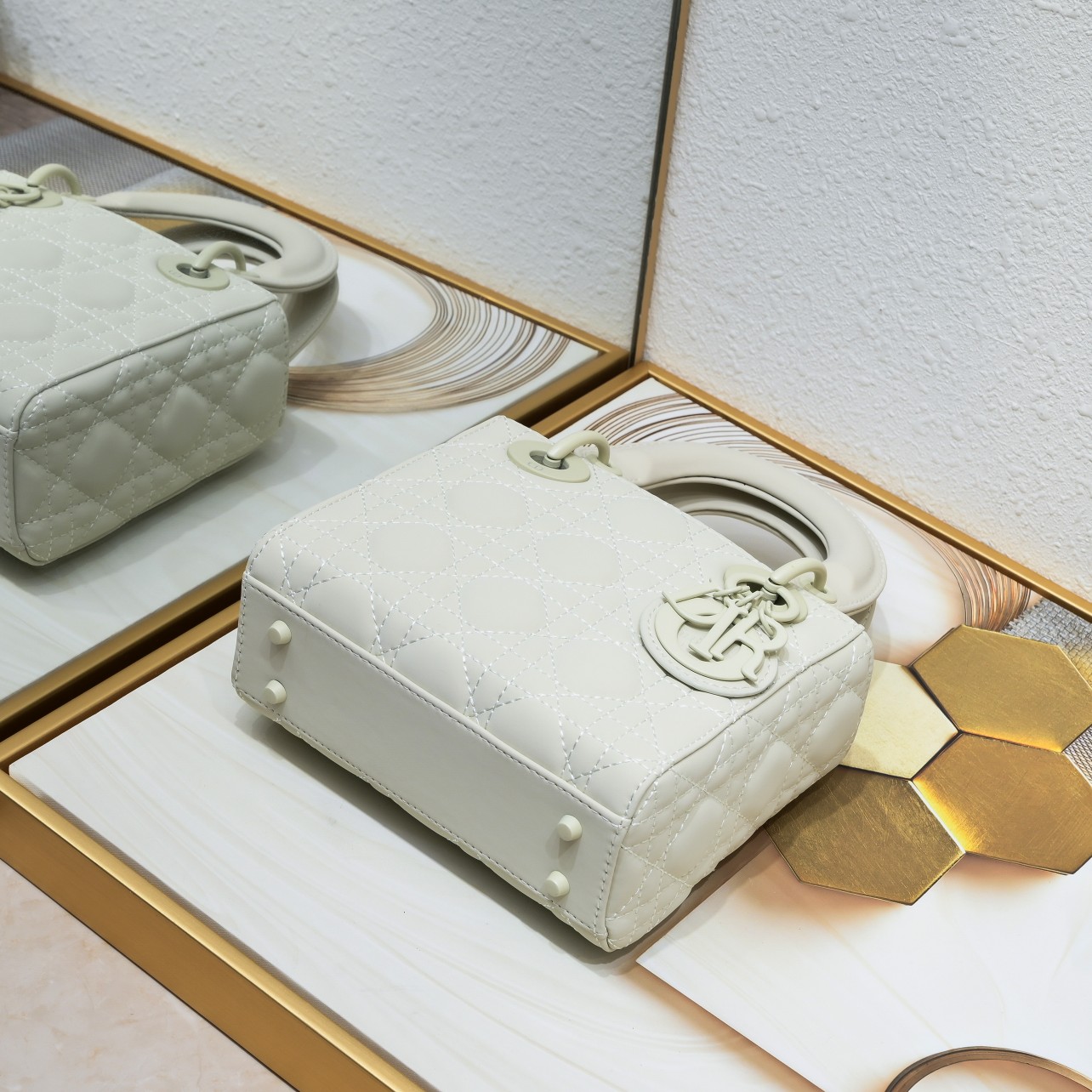 D Inspired Mini Lady D Inspired Bag White Ultramatte Calfskin - Bag - Gorchic - $138.99