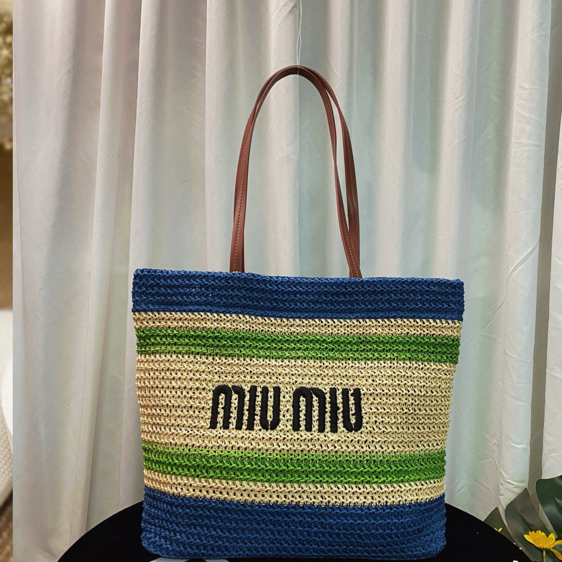 MU Faux Raffia Woven Tote Bag - Gorchic - $112.99