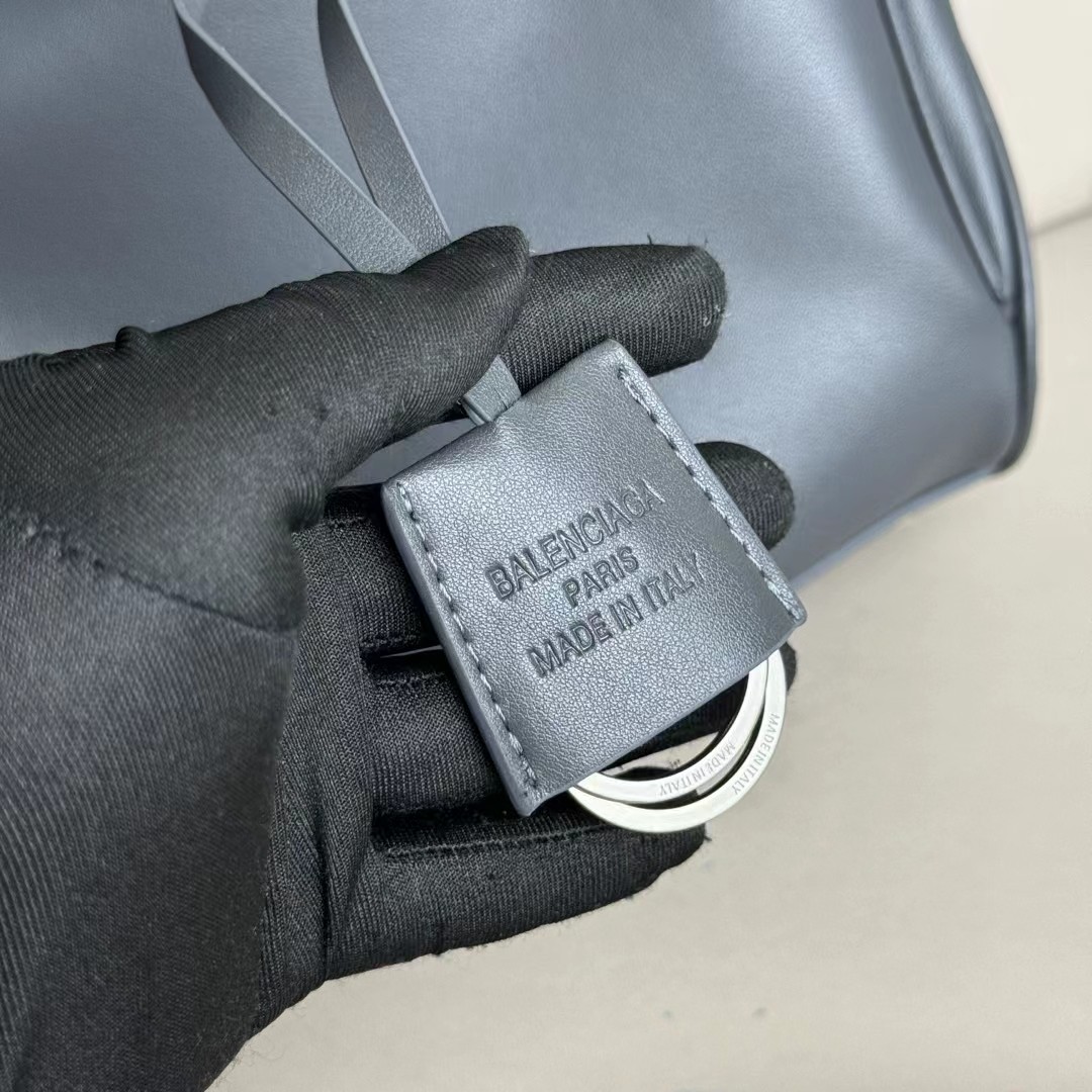 Hourglass iconic Rodeo leather shoulder bag in Grey and aged-sliver hardware Multiple Size - Bag - Gorchic - $169.99