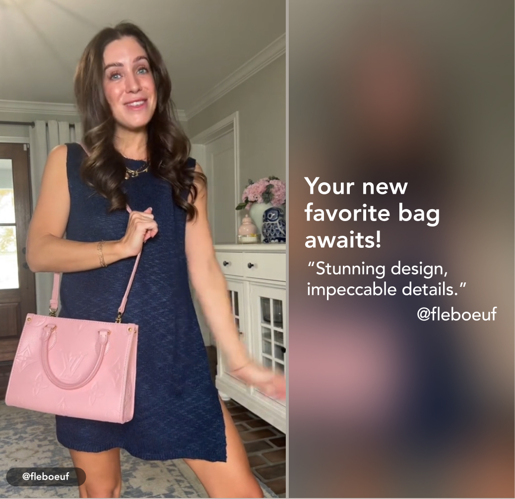 Designer Monogram Canvas Onthego PM Pink HandBag - Gorchic - $114.99