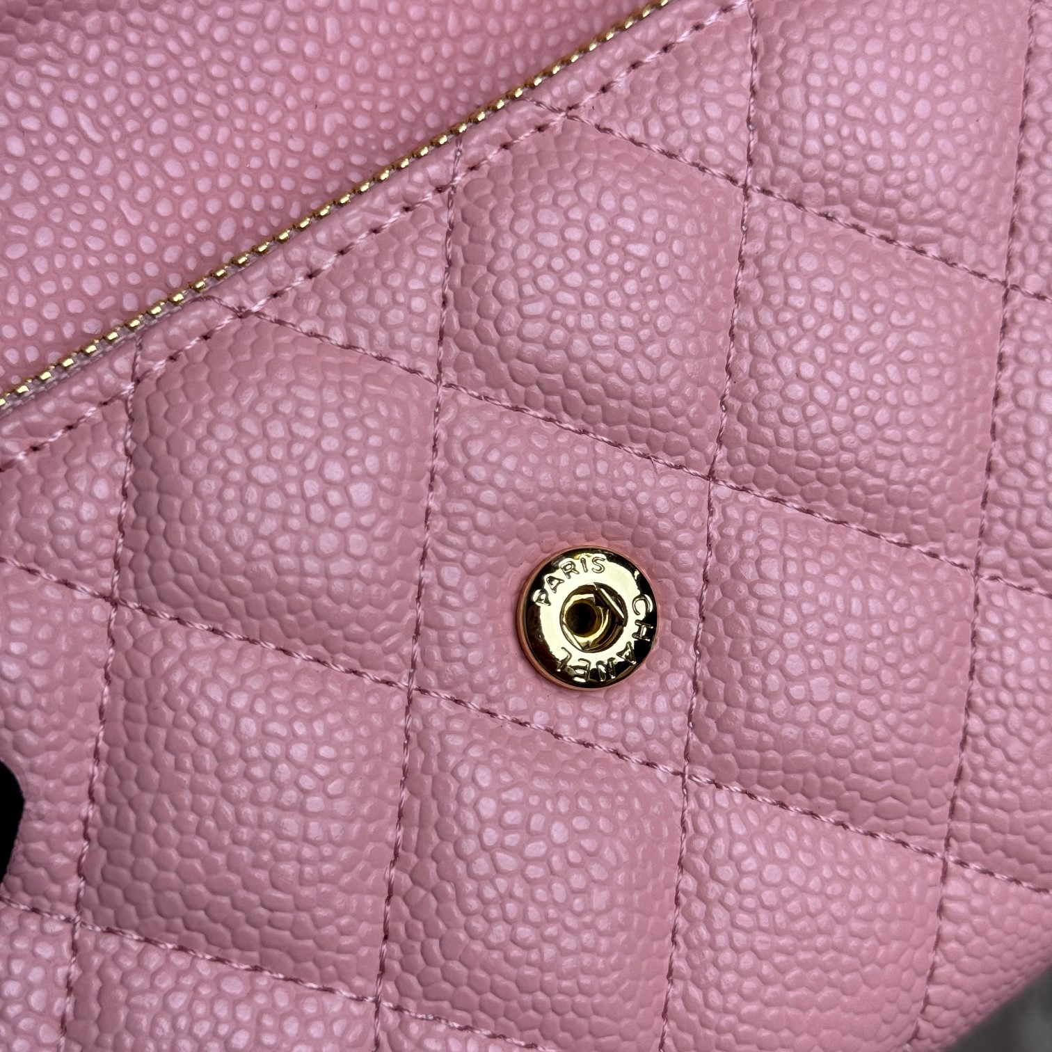 CC Inspired Counterfeit Caviar Leather Wallet-Pink Wallet - Gorchic - $59.99