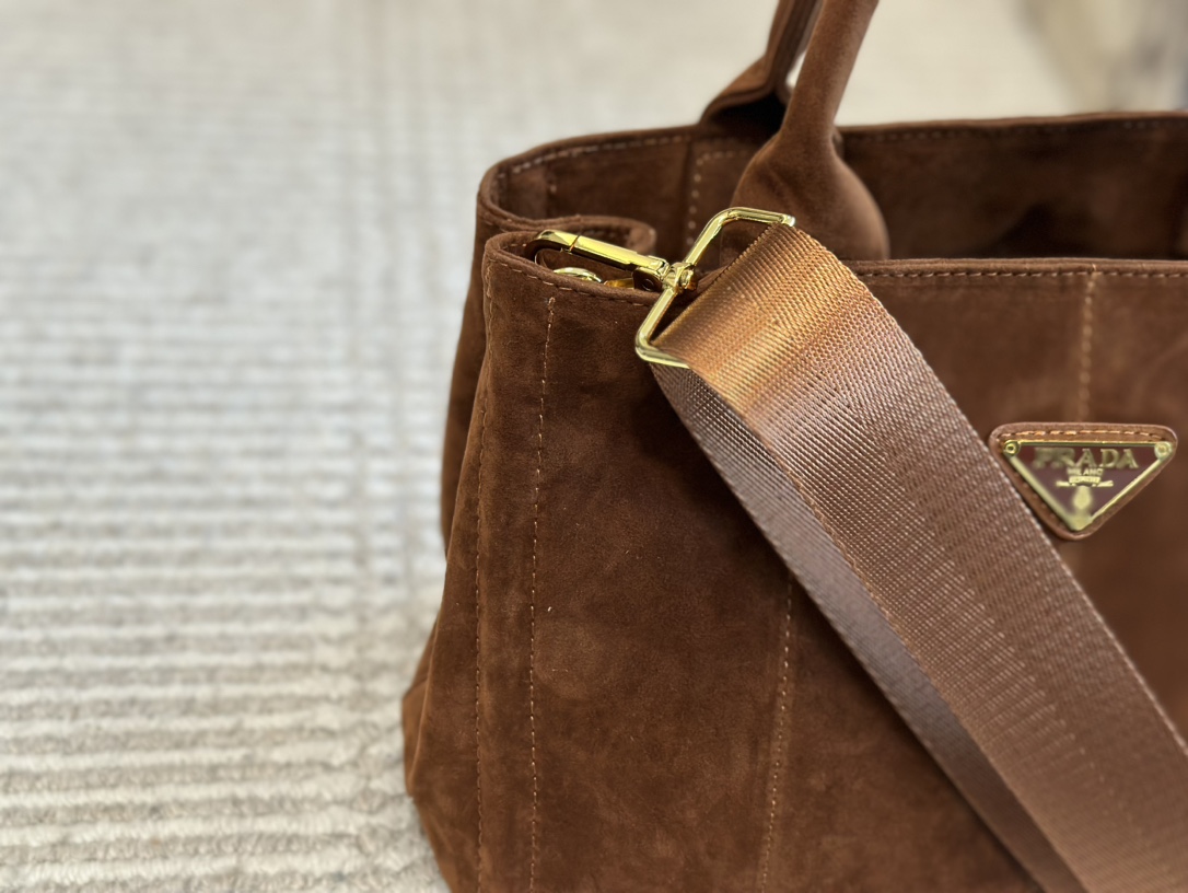 Saffiano texture Suede Triangle Label Classic Bag - Gorchic - $134.99