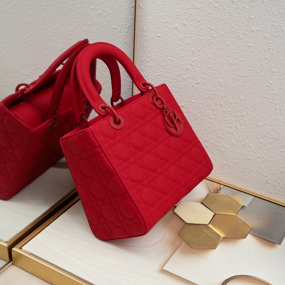 D Inspired Medium Lady D Inspired Bag Red Ultramatte Calfskin - Bag - Gorchic - $146.99