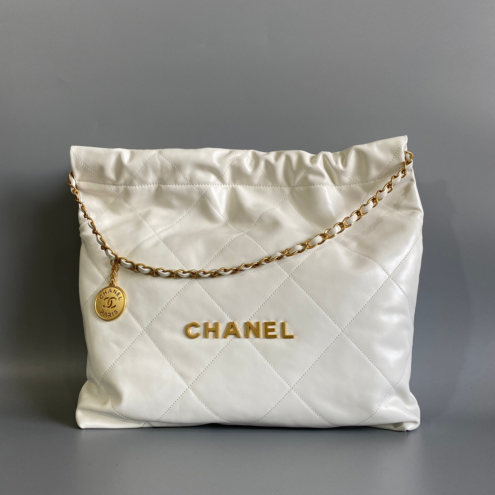 CC Inspired 22 HANDBAG Shiny Calfskin & Gold-Tone Metal Bag - Gorchic - $162.99