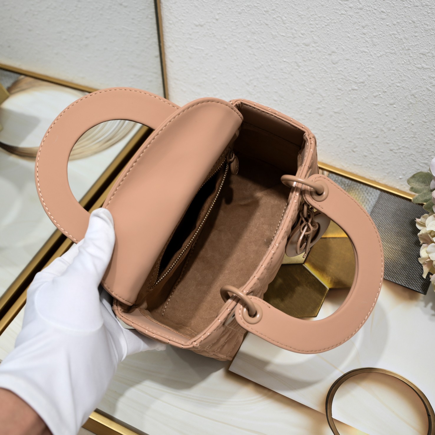 D Inspired Small Lady D Inspired Bag Blush Ultramatte Calfskin - Bag - Gorchic - $144.99