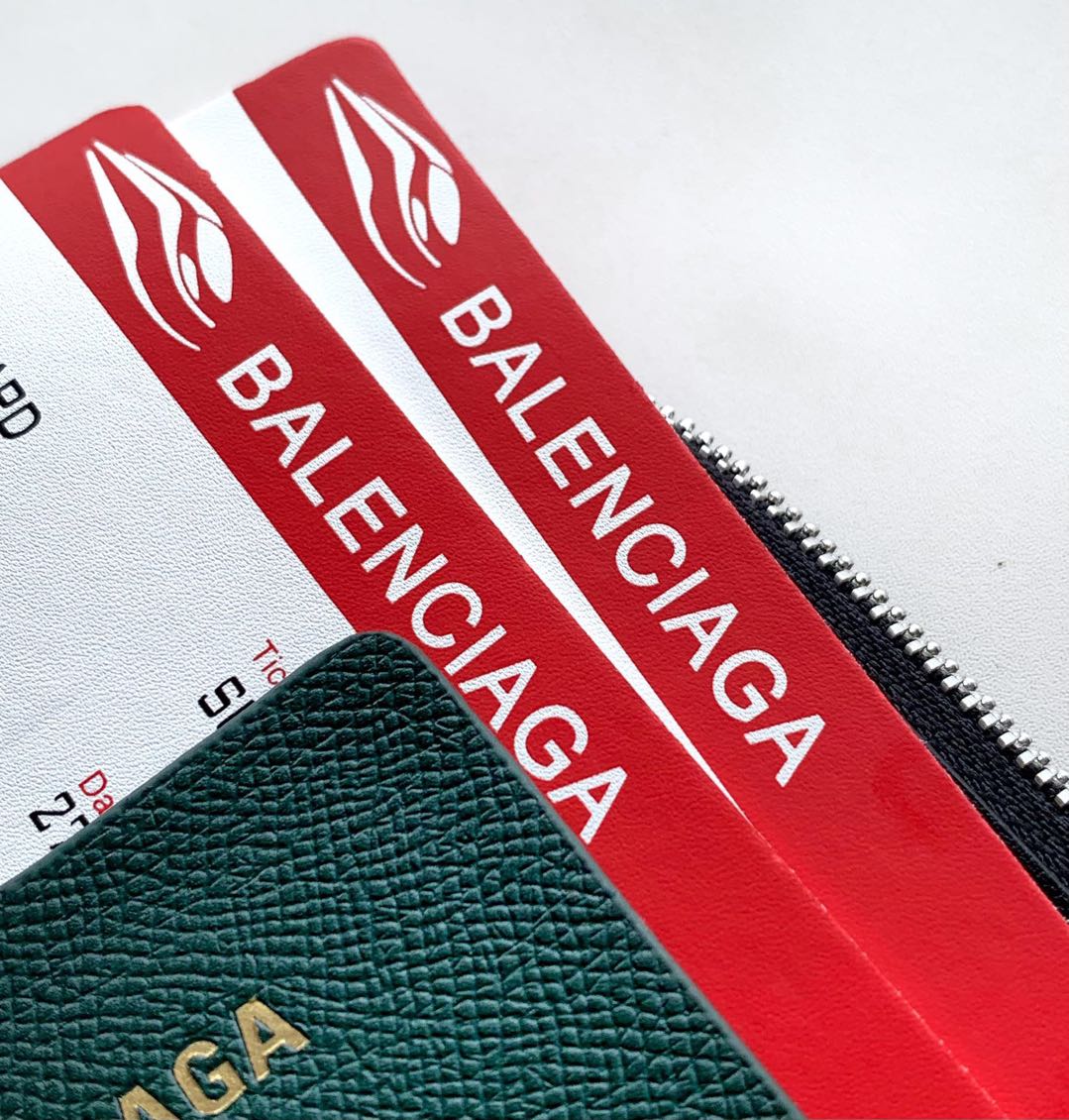 Hourglass iconic Men's Light Green Passport Long Wallet 1 Ticket - Bag - Gorchic - $139.99