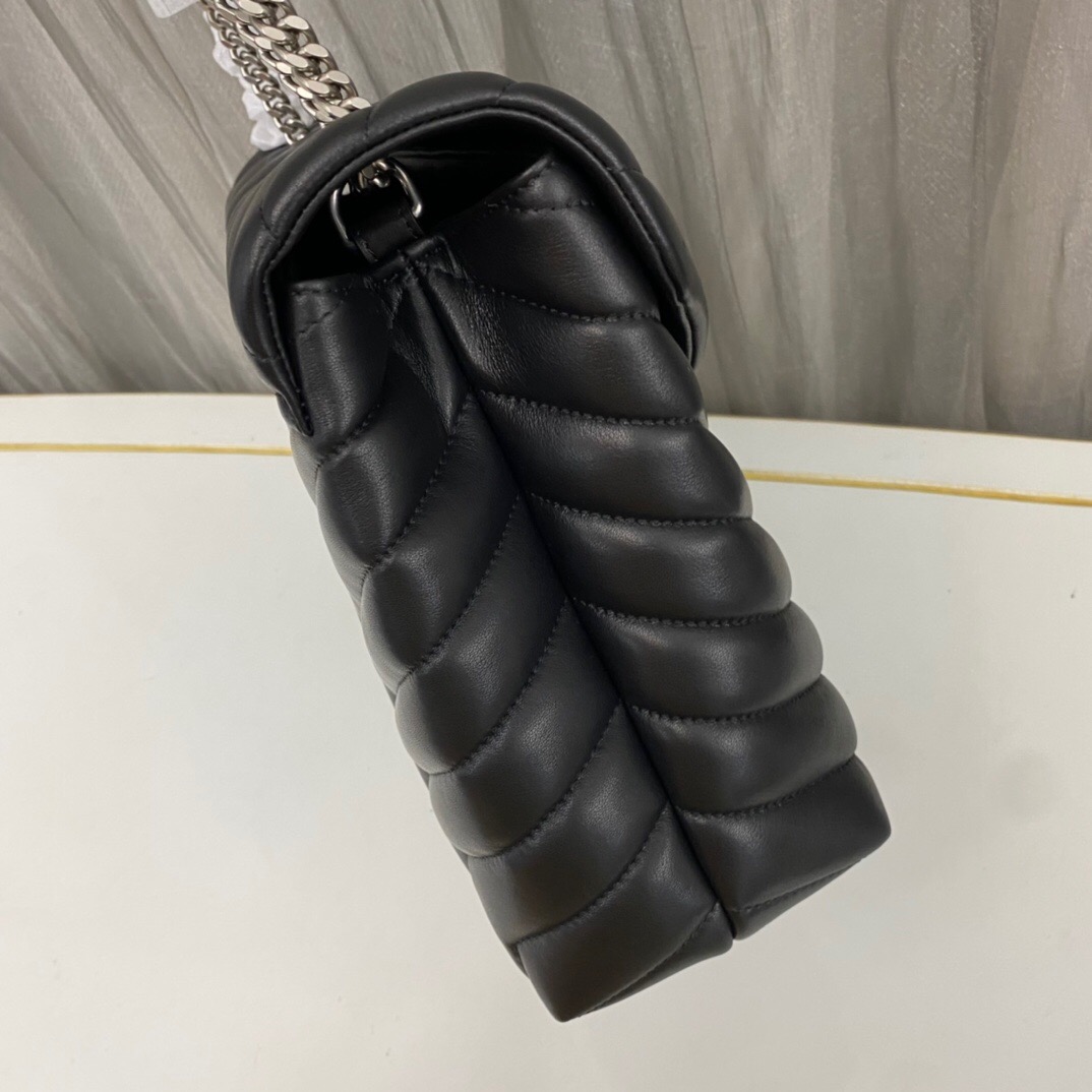 Lady Designer Loulou medium quilted leather shoulder bag black - Bag - Gorchic - $132.99