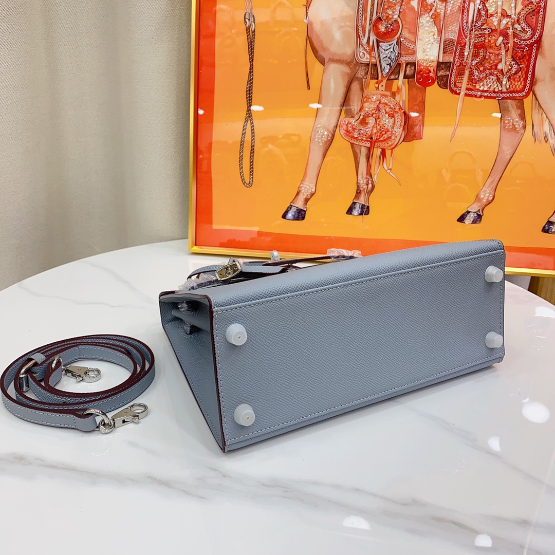 H-Inspired Kelly Haze Blue Silver Hardware - Bag - Gorchic - $156.99