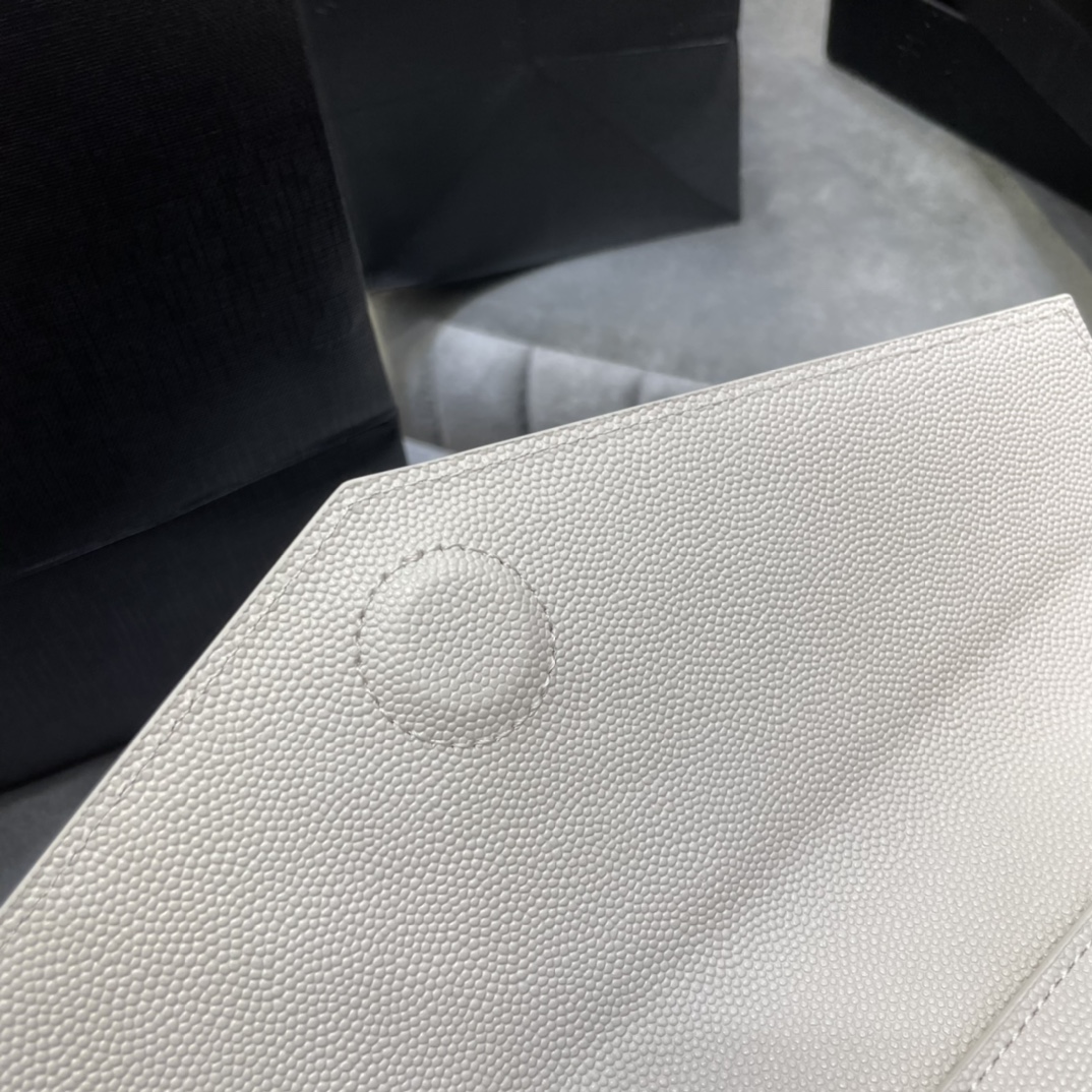 Lady Designer Uptown Fashion Monogram Leather Envelope Clutch Bag White-Gold hardware - Bag - Gorchic - $122.99