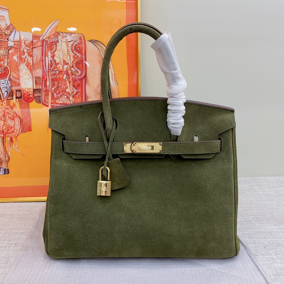 H-Inspired Birkin Bag Doblis Bag Golden Hardware-Dark Or Deep Green Bag - Gorchic - $181.99