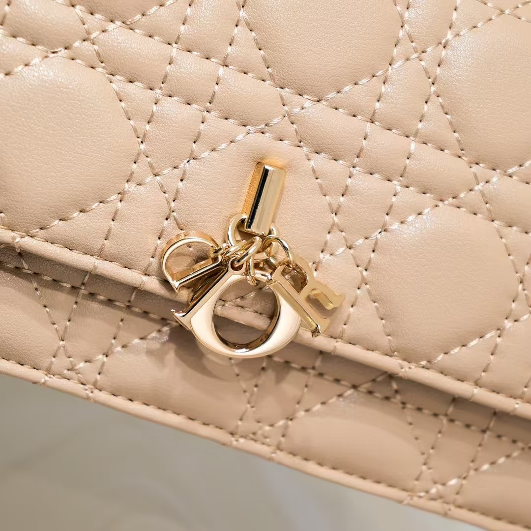 D Inspired Mini Bag Powder Beige Cannage Lambskin - Gorchic - $142.99