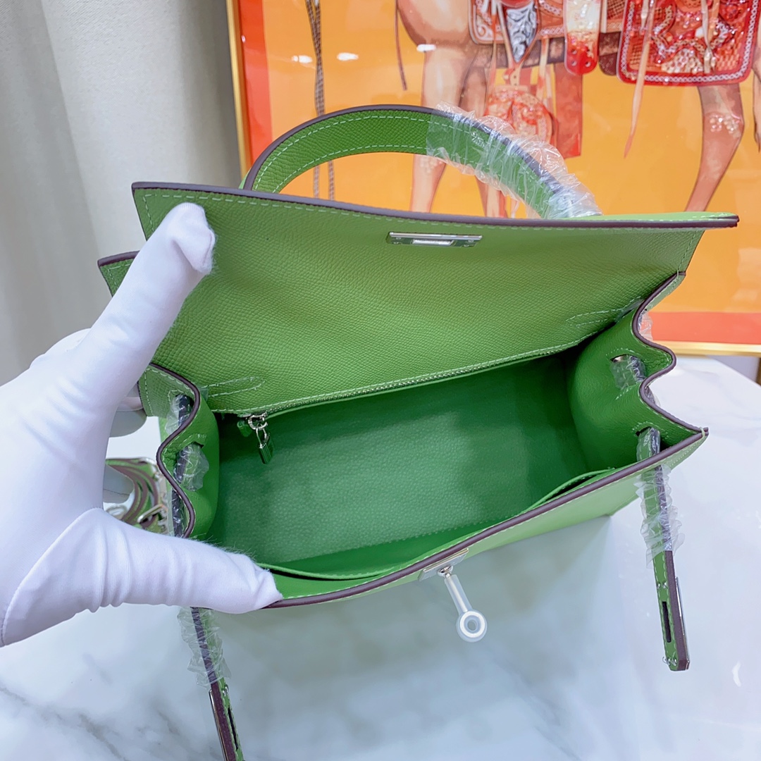 H-Inspired Kelly Haze Dark Green Silver Hardware - Bag - Gorchic - $156.99