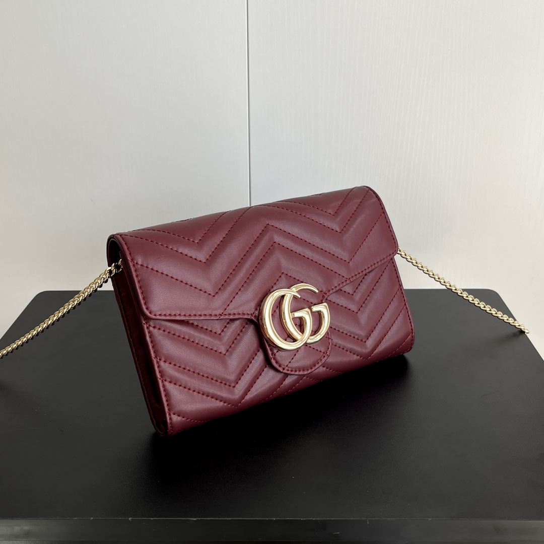 Double-G Marmont Chain Wallet - Red Wallet - Gorchic - $123.99