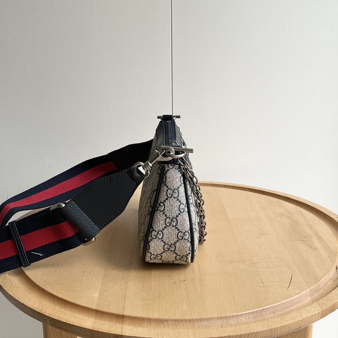 Double-G Ophidia Collection Small Handbag With Extra Strap- Beige And Black Bag - Gorchic - $124.99