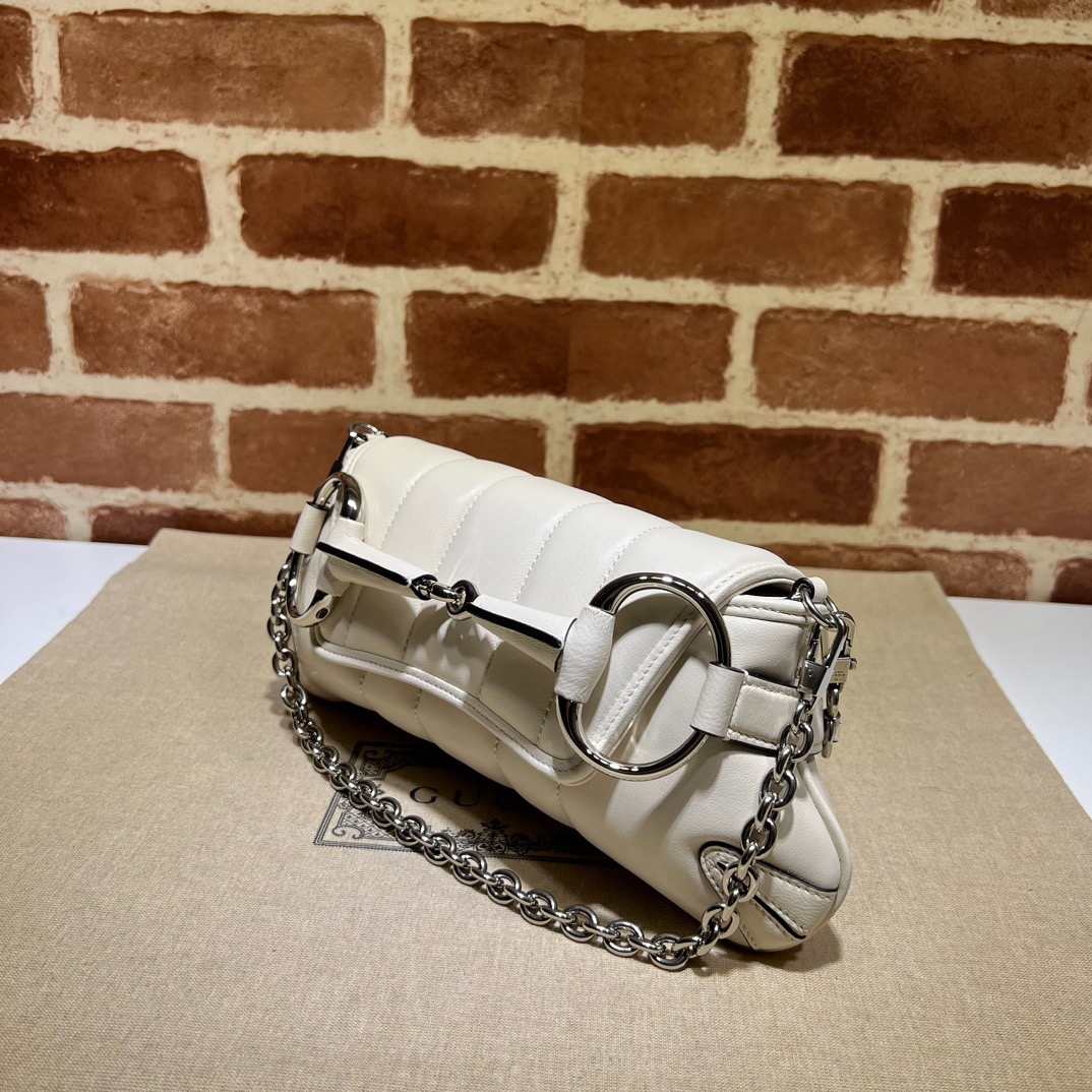 Double-G Horsebit Chain Small Shoulder Bag White - Bag - Gorchic - $110.99