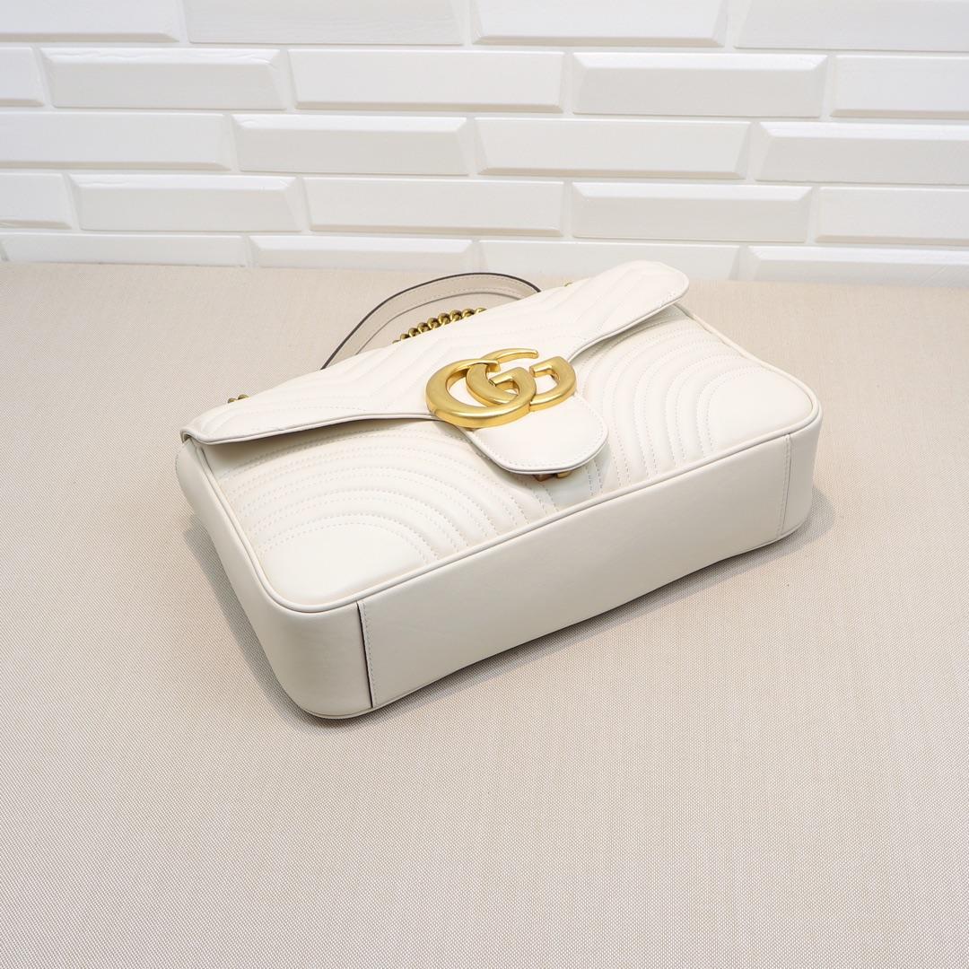Double-G GG Marmont Small Shoulder Bag in white leather - Bag - Gorchic - $101.99