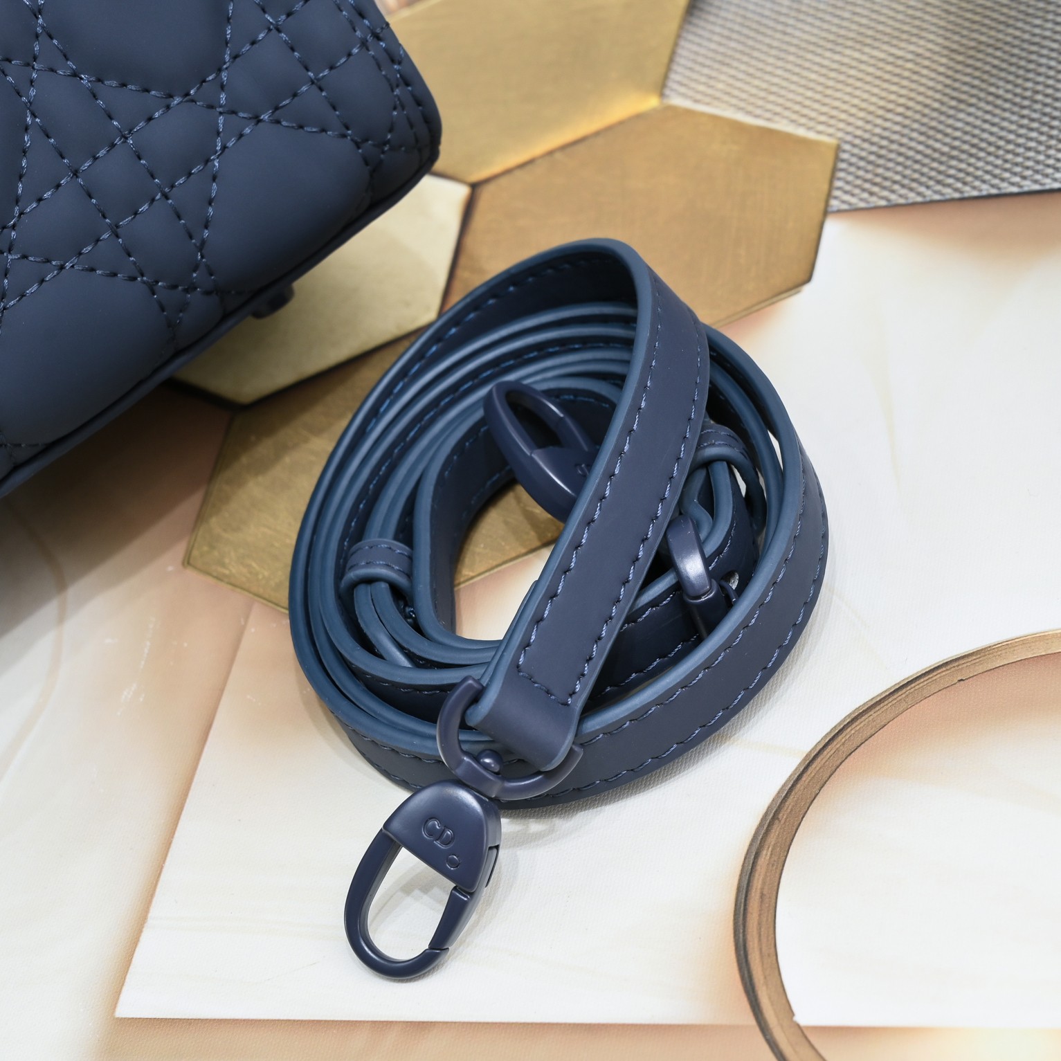 D Inspired Medium Lady D Inspired Bag Blue Ultramatte Calfskin - Bag - Gorchic - $146.99