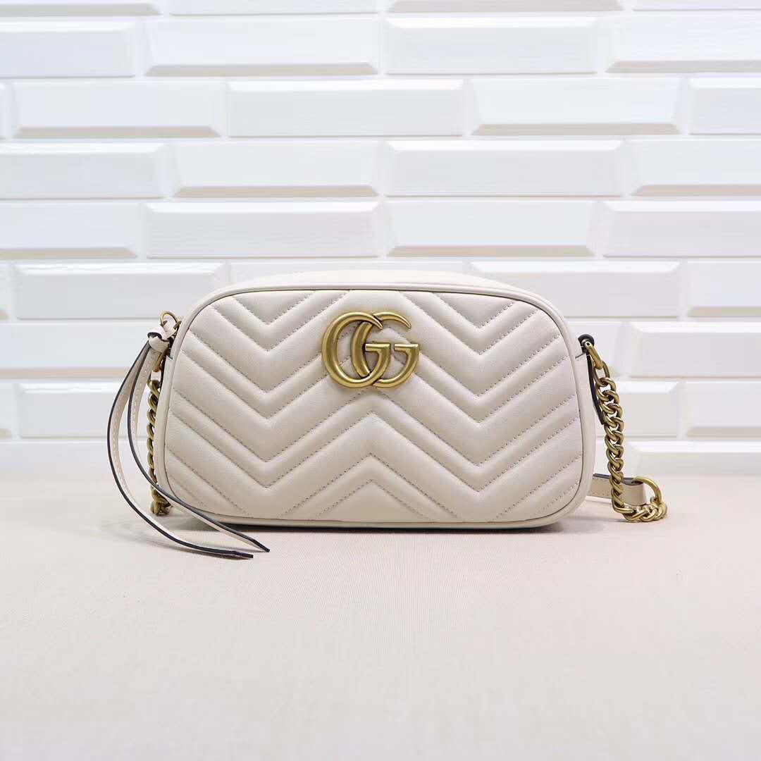 Double-G Calfskin Matelasse GG Marmont Chain Shoulder Bag - Gorchic - $117.99
