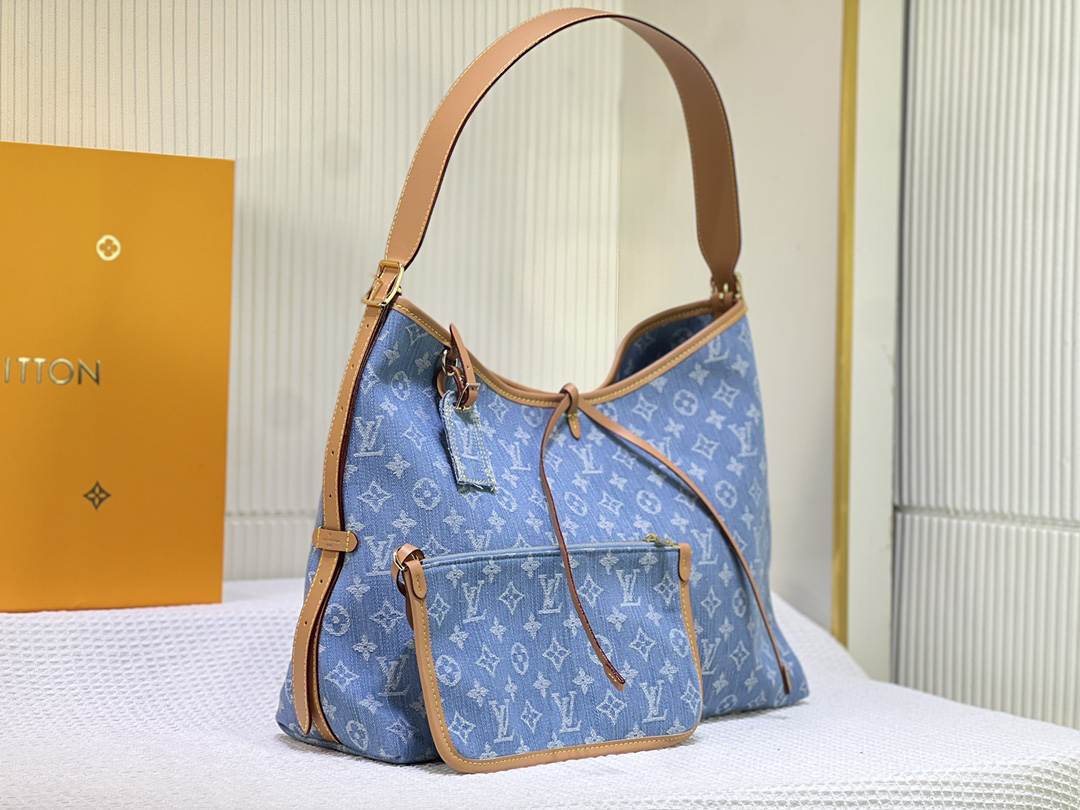 Designer Monogram CarryAll MM M11462 Blue - Bag - Gorchic - $132.99