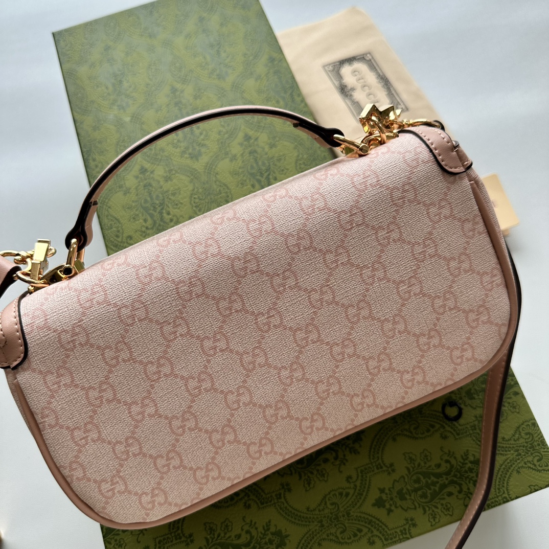 Double-G Horsebit 1955 Small Pink Shoulder Bag - Gorchic - $121.99