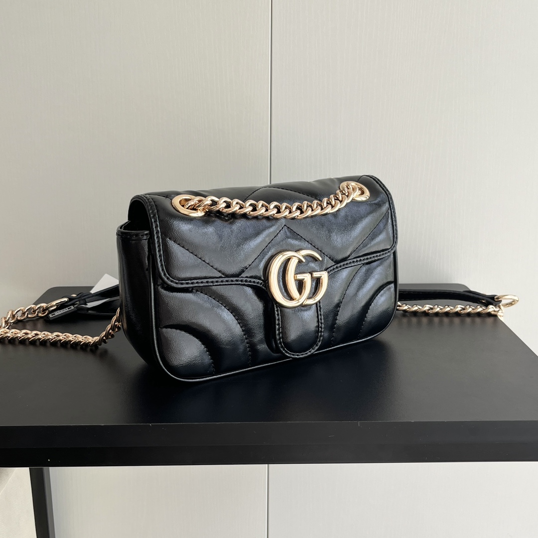 Double-G GG Marmont matelassé leather super small bag - Gorchic - $129.99