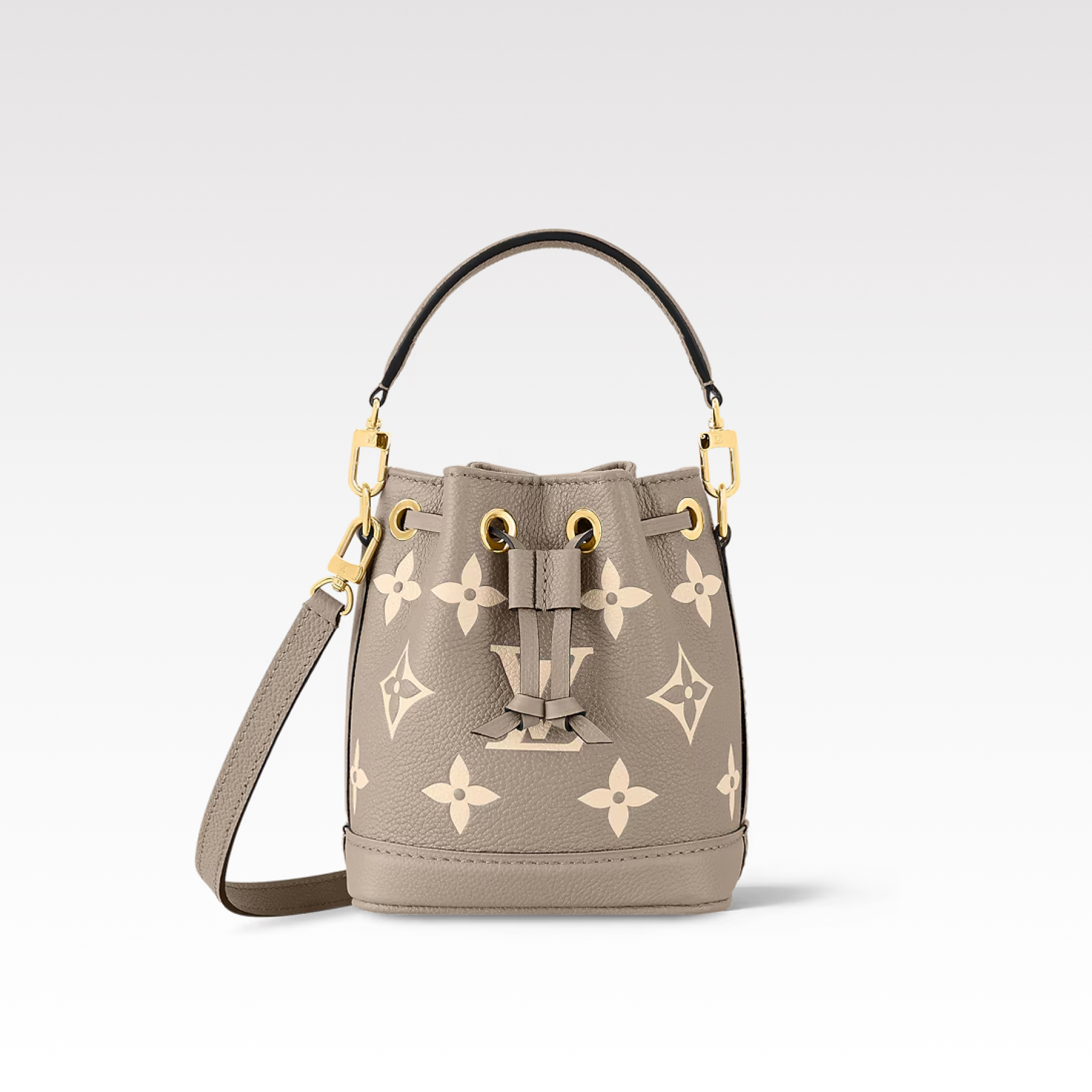 Designer Monogram Nano Noe Bicolor Monogram Empreinte Leather shoulder bag - Gorchic - $93.99