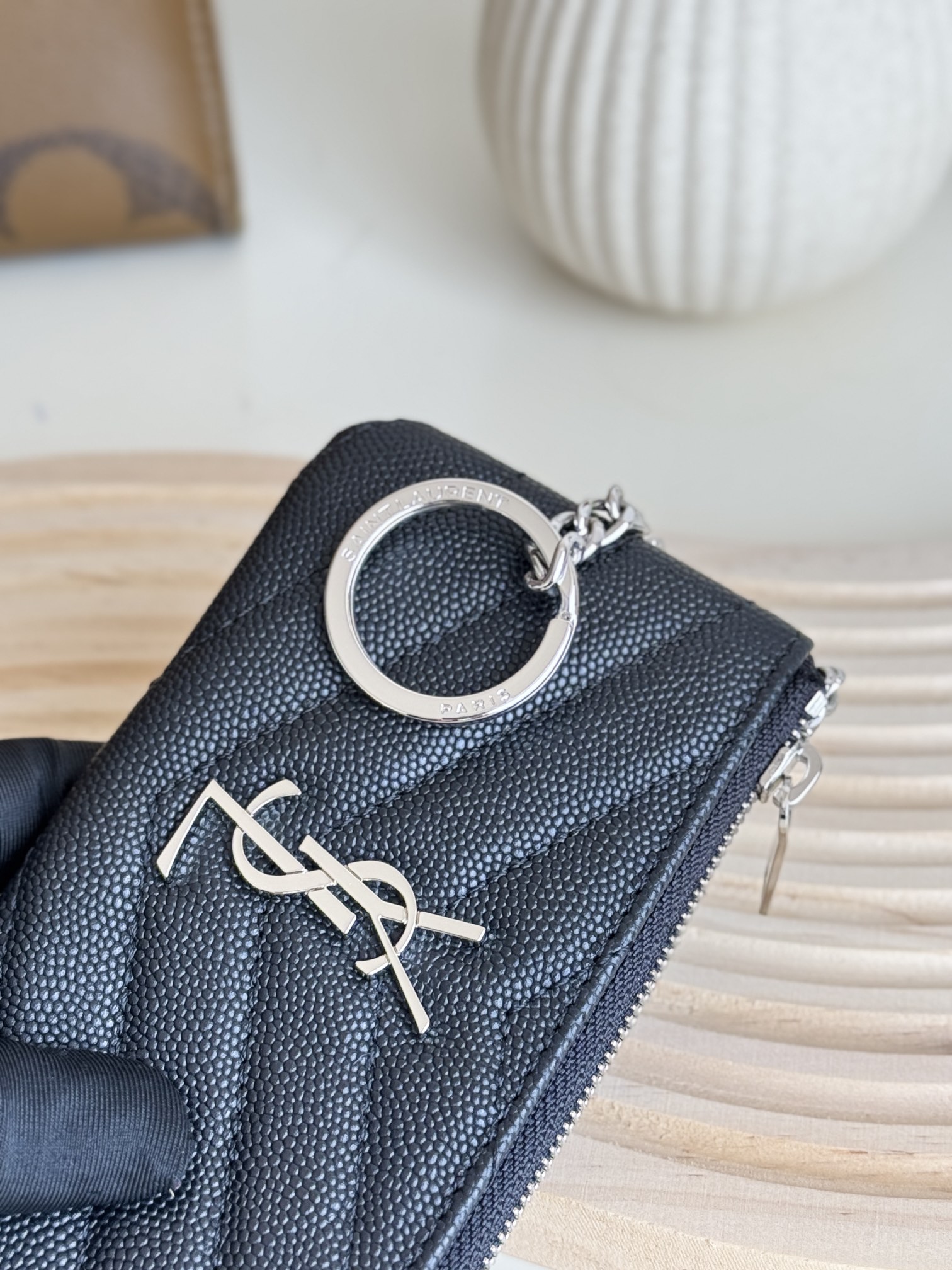 Lady Designer Ball-Patterned Cowhide Wallet -Black Sliver Wallet - Gorchic - $55.99