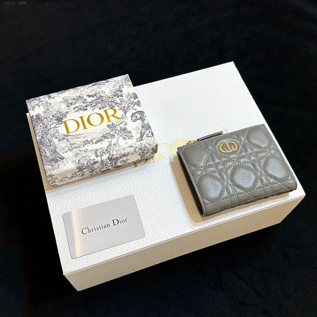 D Inspired Caro Dahlia Wallet-Gray Leather  Wallet - Gorchic - $55.99