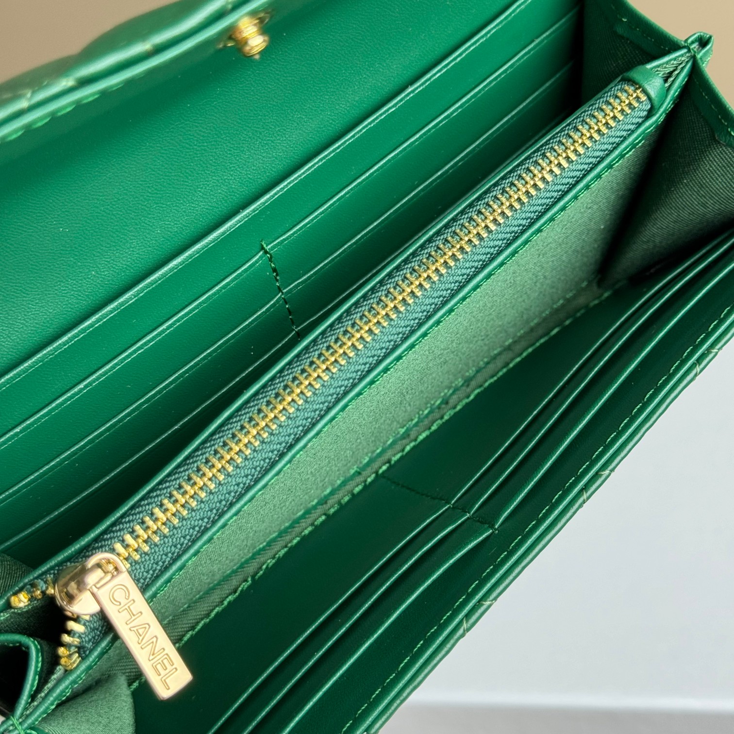 CC Inspired Counterfeit Caviar Sheepskin Wallet-Green Wallet - Gorchic - $59.99