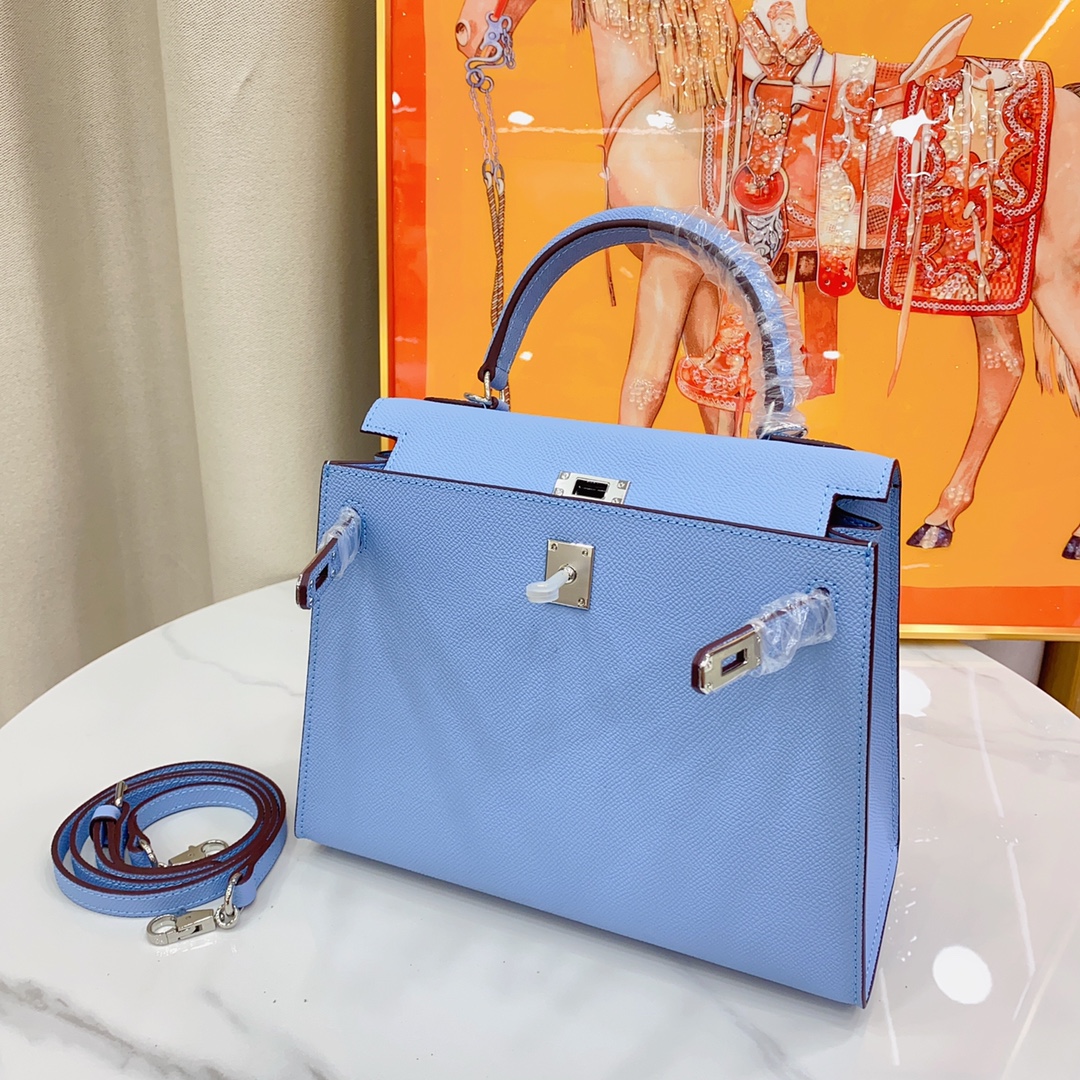 H-Inspired Kelly Haze Light Blue Silver Hardware - Bag - Gorchic - $156.99