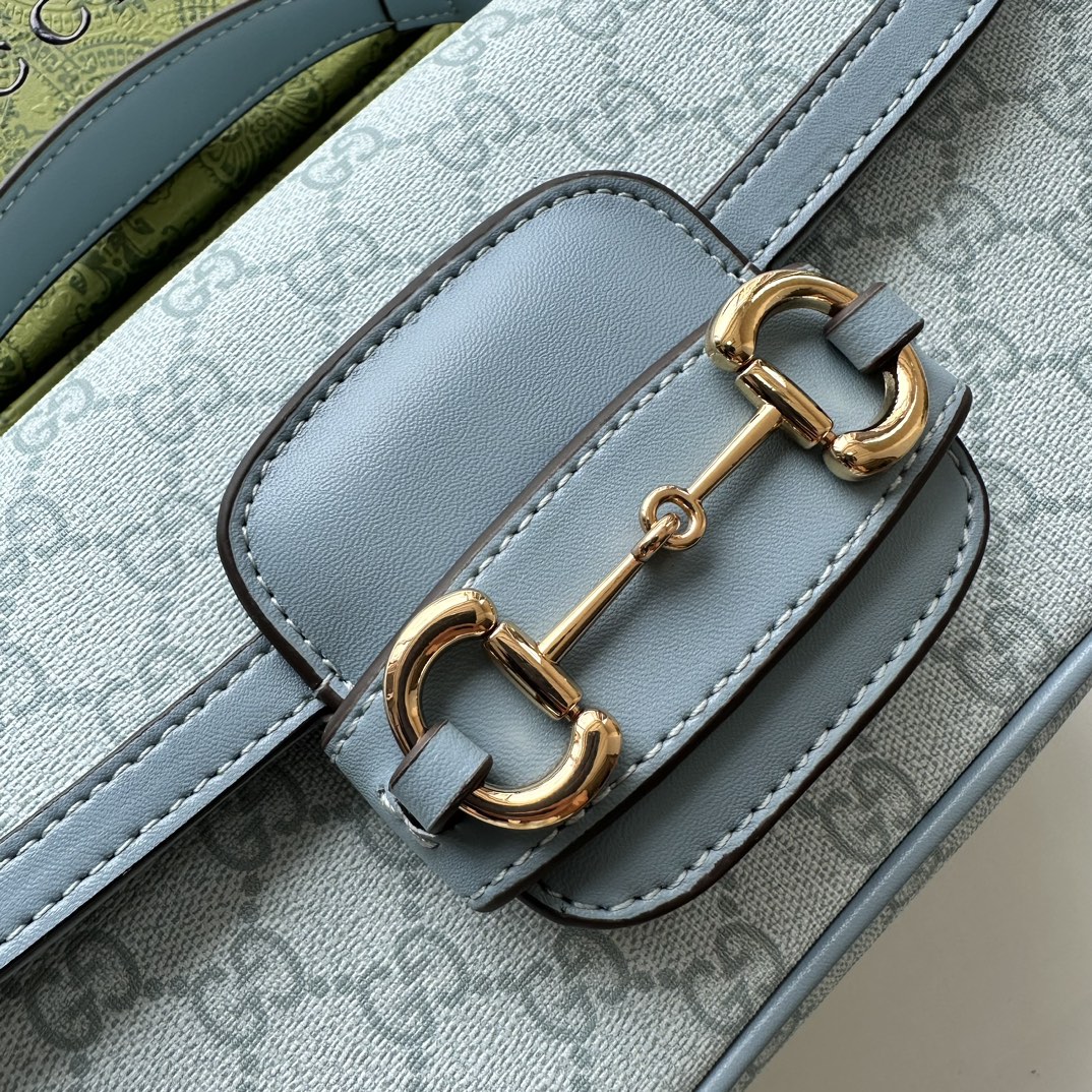 Double-G Horsebit 1955 Small Blue Shoulder Bag - Gorchic - $121.99